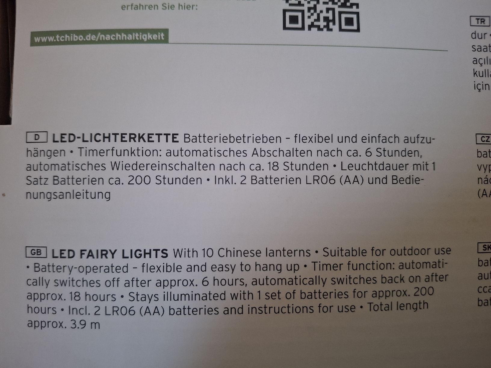 Ghirlande e barre luminose: Lichterkette LED von Tschibo – Nuovo e nell'imballaggio originale da Mamishaus venduto da Salima 1