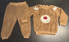 Lupilu Teddy-Set Gr. 86/92 – Pullover & Hose – Rentier