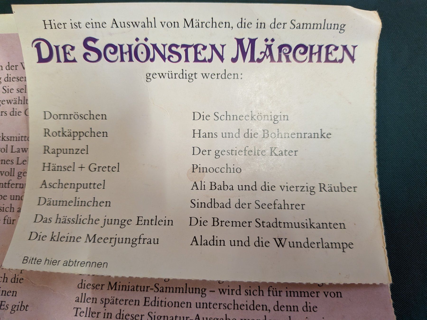 Assiettes: Miniaturteller "Die schönsten Märchen" – D'occasion à Schönenwerd par kybi 1