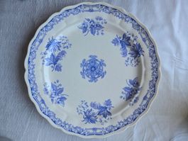 Alte antike Teller "Broseley" blau weiss für Sommer Apéro...