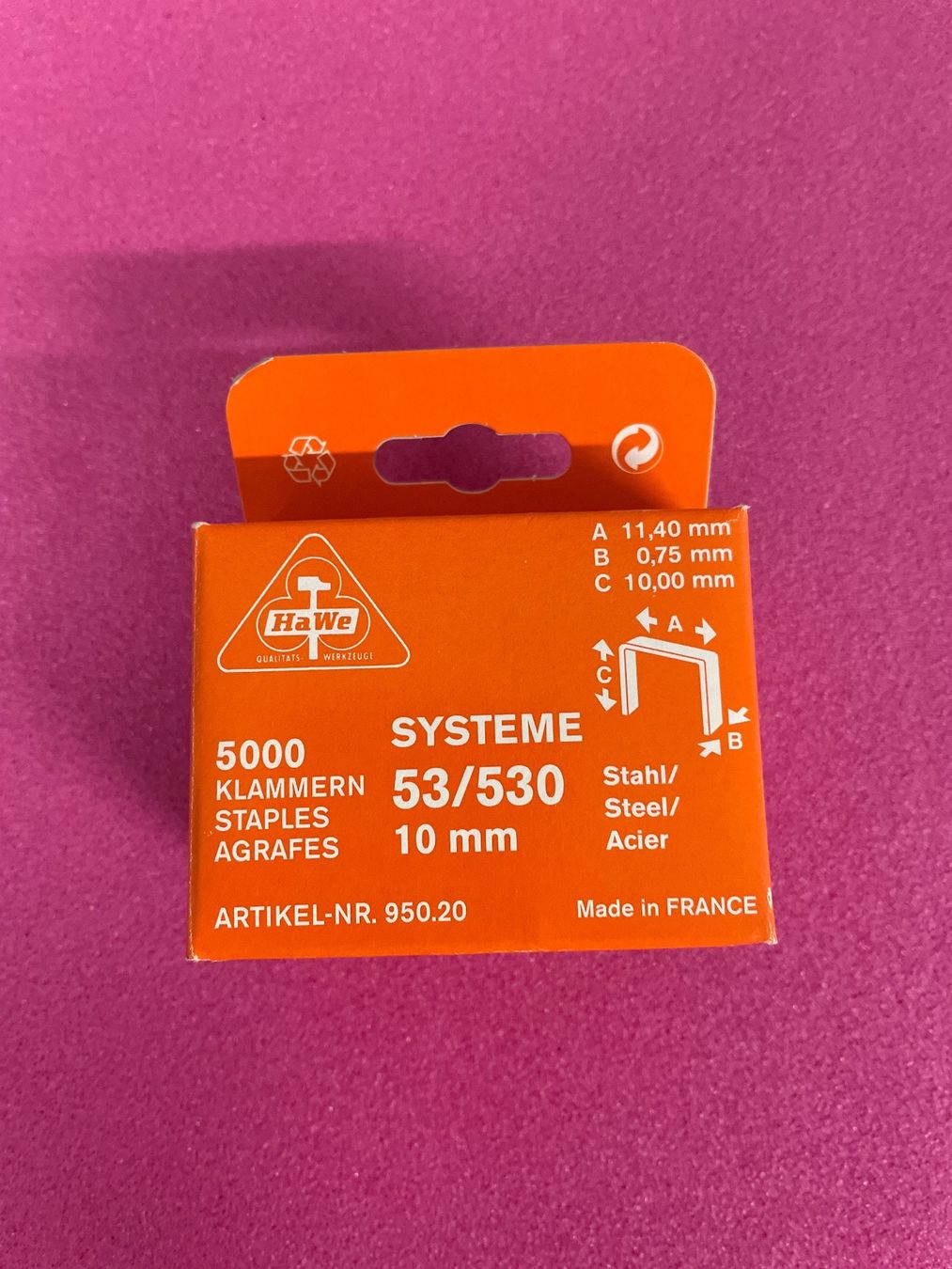 Alle Werkzeuge: Heftklammern, 10mm Typ53 – Neu und originalverpackt aus Chur von tompastis
