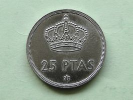 25 Pesetas 1975 (*79) Spanien wunderschön