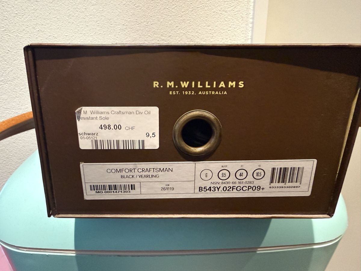 Williams Chaussures hommes: R.M. Williams Comfort Craftsman Black 9.5 44 – Neuf (Voir description) à Affoltern am Albis par Swiss2ro90 4