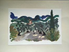Wunderschön Graphik von Celestino Piatti (1922-2007) Signier
