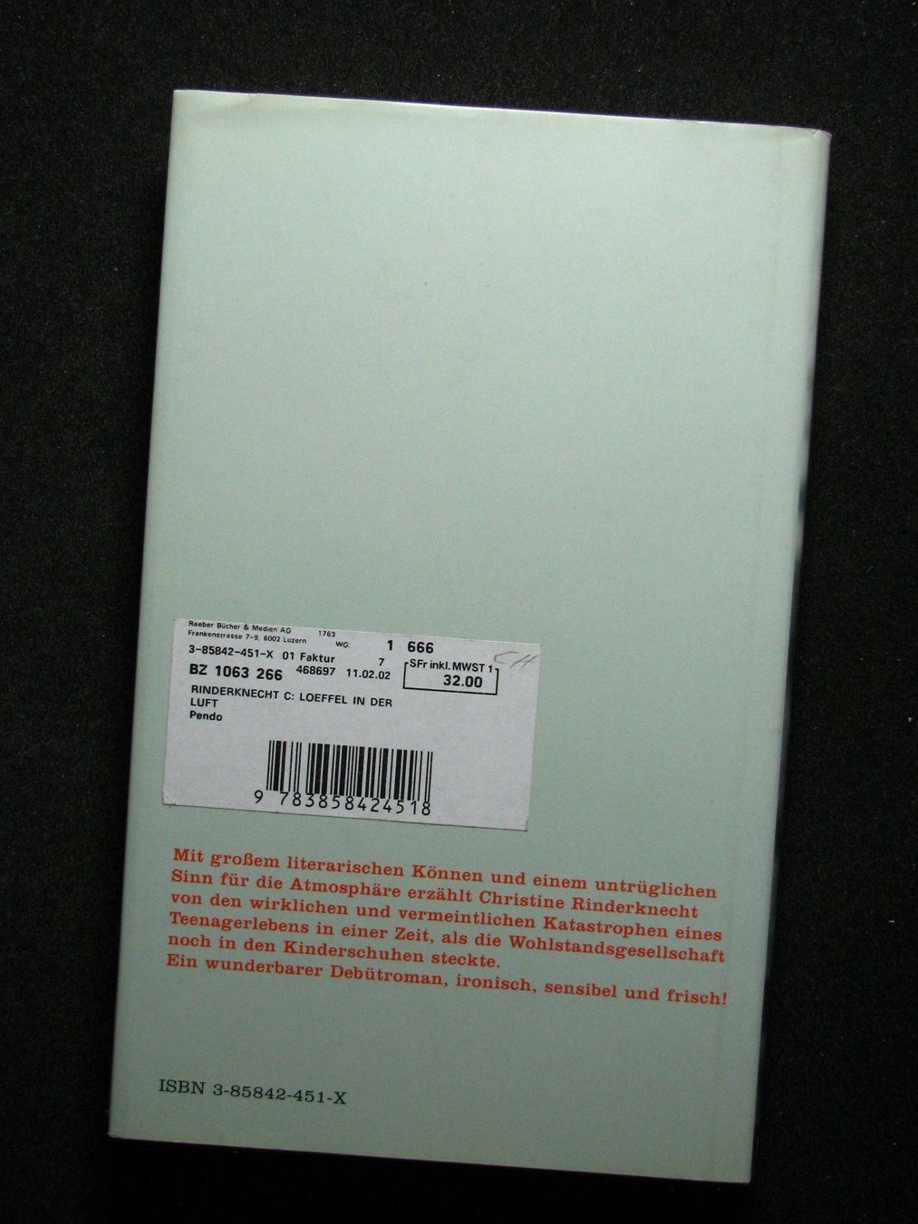 Libri: Ch. Rinderknecht Ein Löffel in der Luft – Usato da Reitnau venduto da Zaomir 1