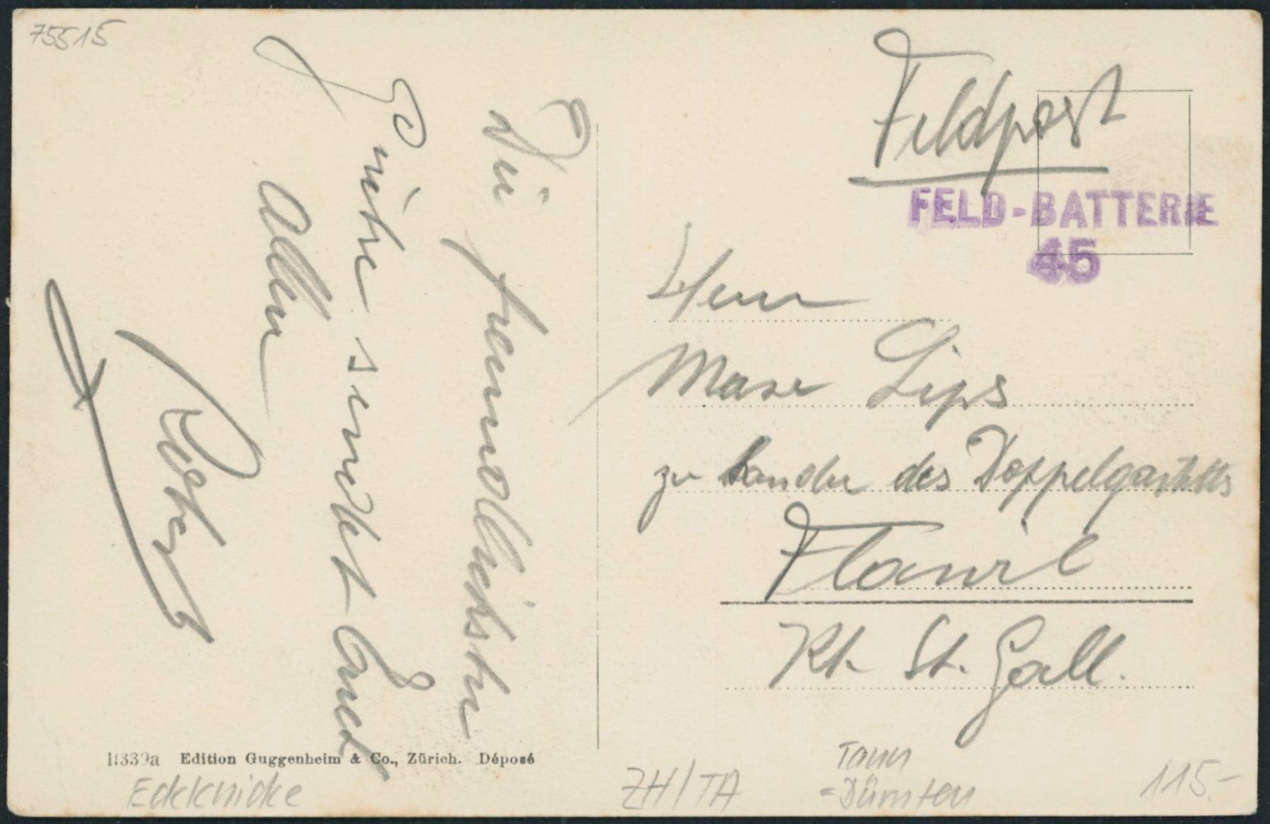Cartoline postali: ZH Tann - Dürnten - Militärstempel – Usato da Schindellegi venduto da leecollect 1
