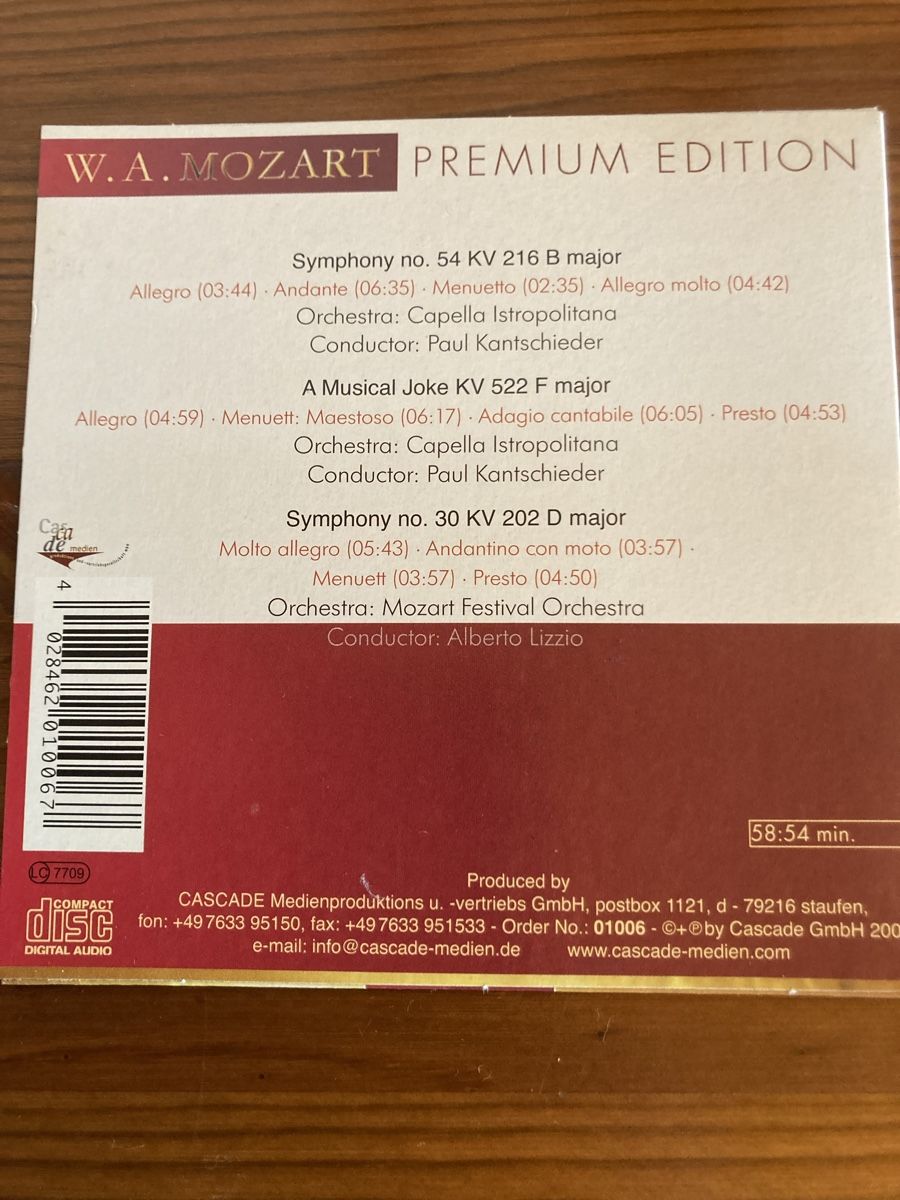 CD: Mozart CD Sammlung – Usato da Zuchwil venduto da Pilat99 3