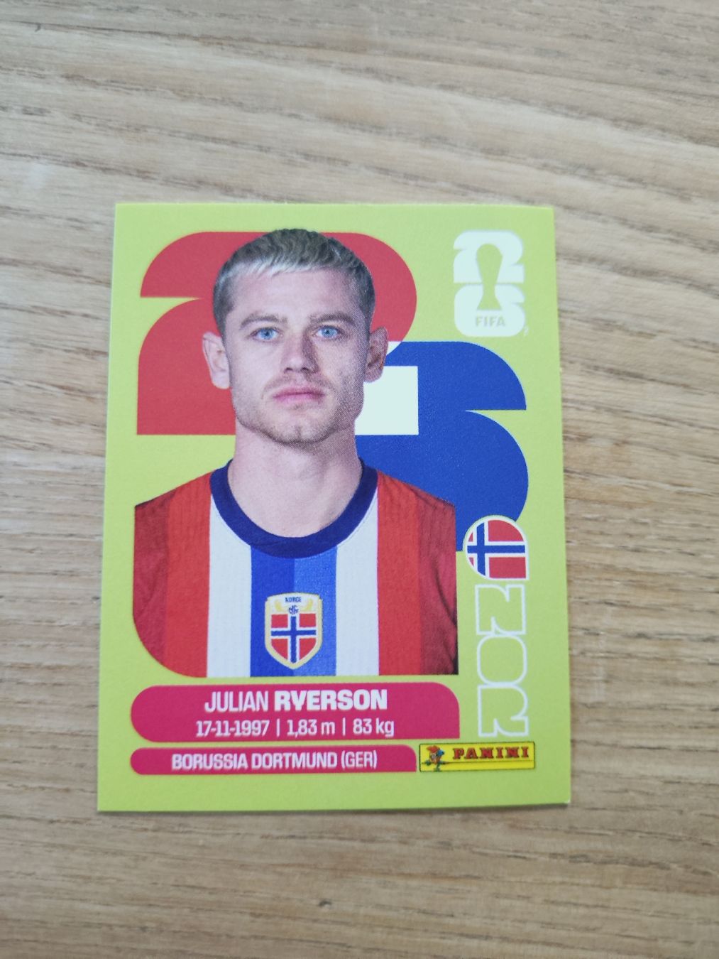 Panini Carte collezionabili: Panini Sticker NOR 3 Julian Ryerson – Nuovo e nell'imballaggio originale da Steinmaur venduto da Cinderella309