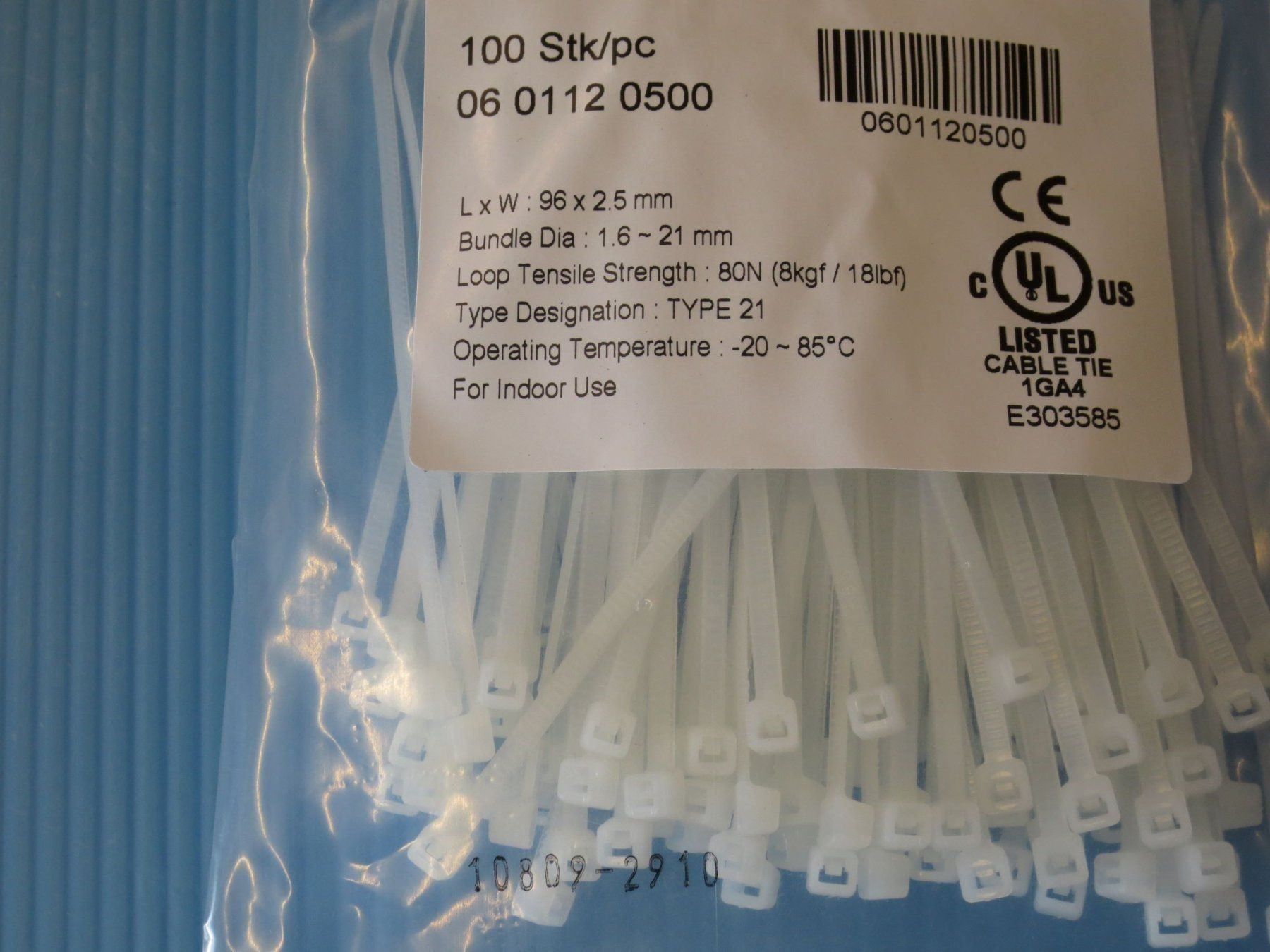 Cavi: 10 Pack Total 1000Stk. Kabelbinder weiss – Nuovo e nell'imballaggio originale da Sulz LU venduto da Elektrofachverkauf 1