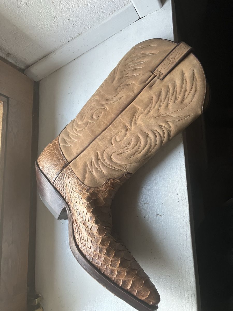Scarpe per cavalli: Bottes  peau de serpent vintage! – Usato da Collex venduto da angibim 3