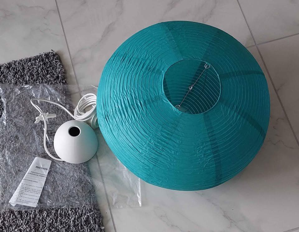 Lampade: Türkis Papier Lampenschirm - ungebraucht. – Nuovo (secondo la descrizione) da Aarburg venduto da Glitzerschein 3