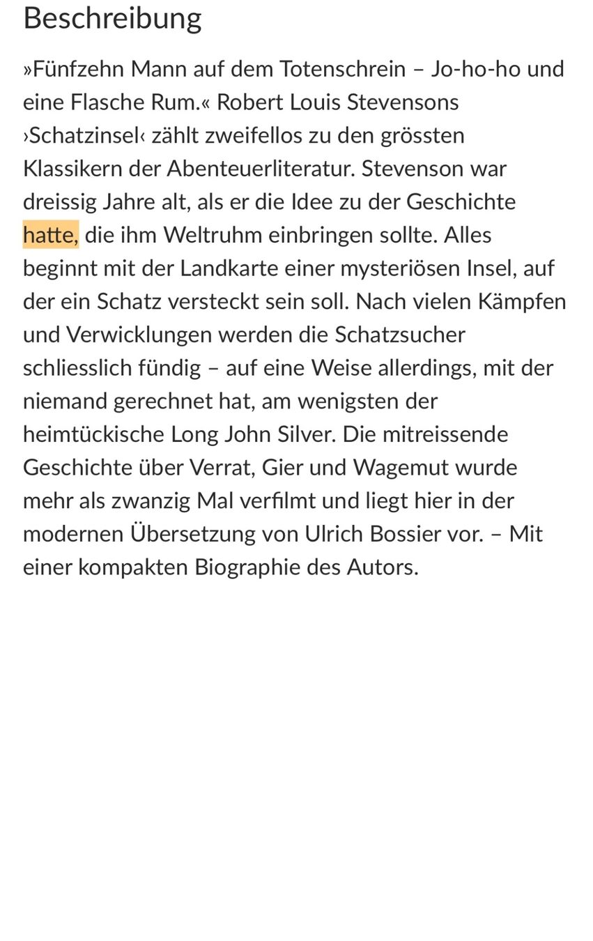 Libri: Buch Die Schatzinsel – Nuovo (secondo la descrizione) da Dübendorf venduto da anna.12345 1