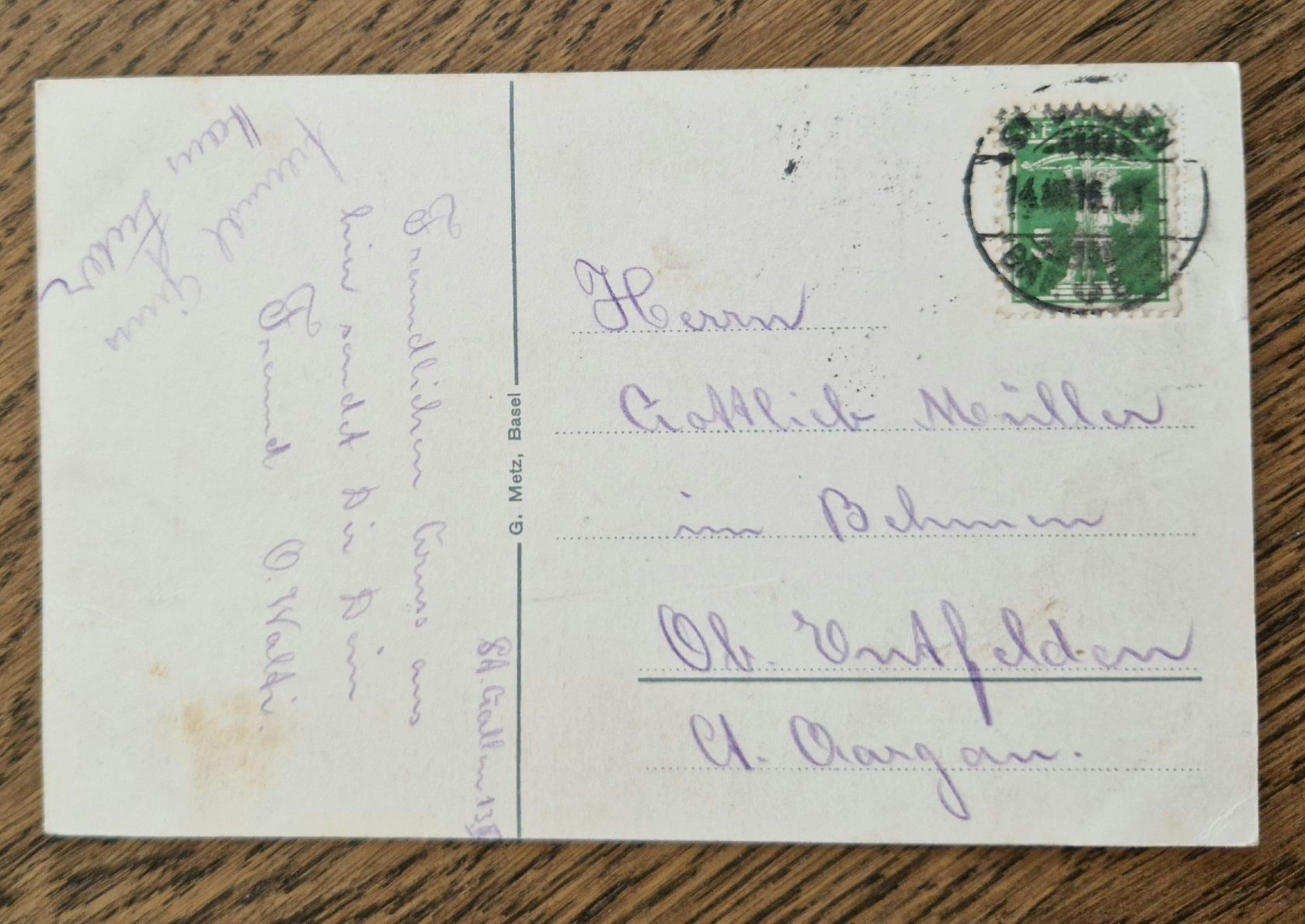 Cartoline postali: St. Gallen, Restaurant Scheffelstein 1916 – Usato da Ebikon venduto da Donar50 1
