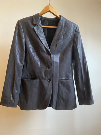 Schicker Damenblazer Gr. 38 Anthrazit Muster Glitzer
