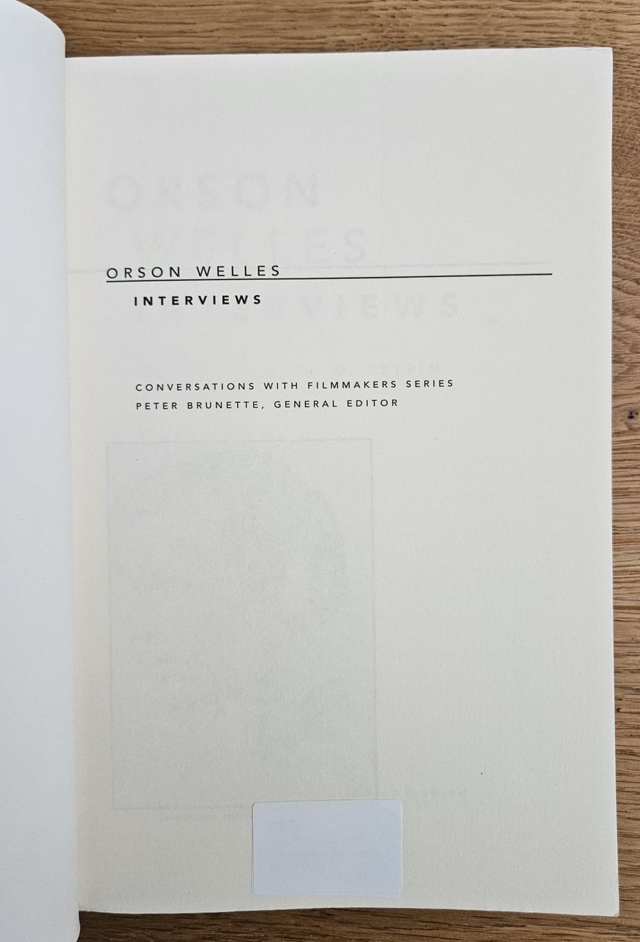 Libri: Orson Welles: Interviews – Usato da Schaffhausen venduto da asyouwestley 3