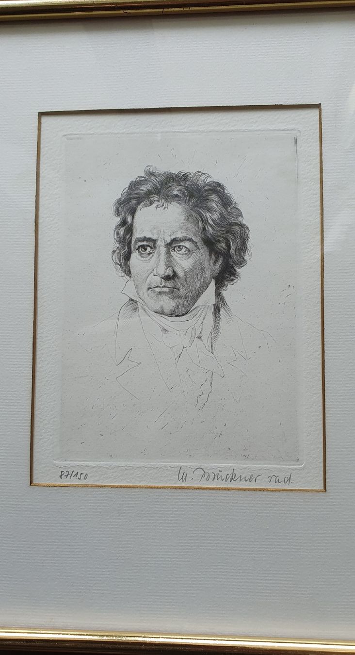Dipinti: 2 Radierungen Beethoven & Schubert, im Goldrahmen – Usato da Kreuzlingen venduto da Rschweiz1 5