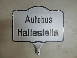 Bus Haltestellentafel / Schild - BVB Basel - 60er Jahre