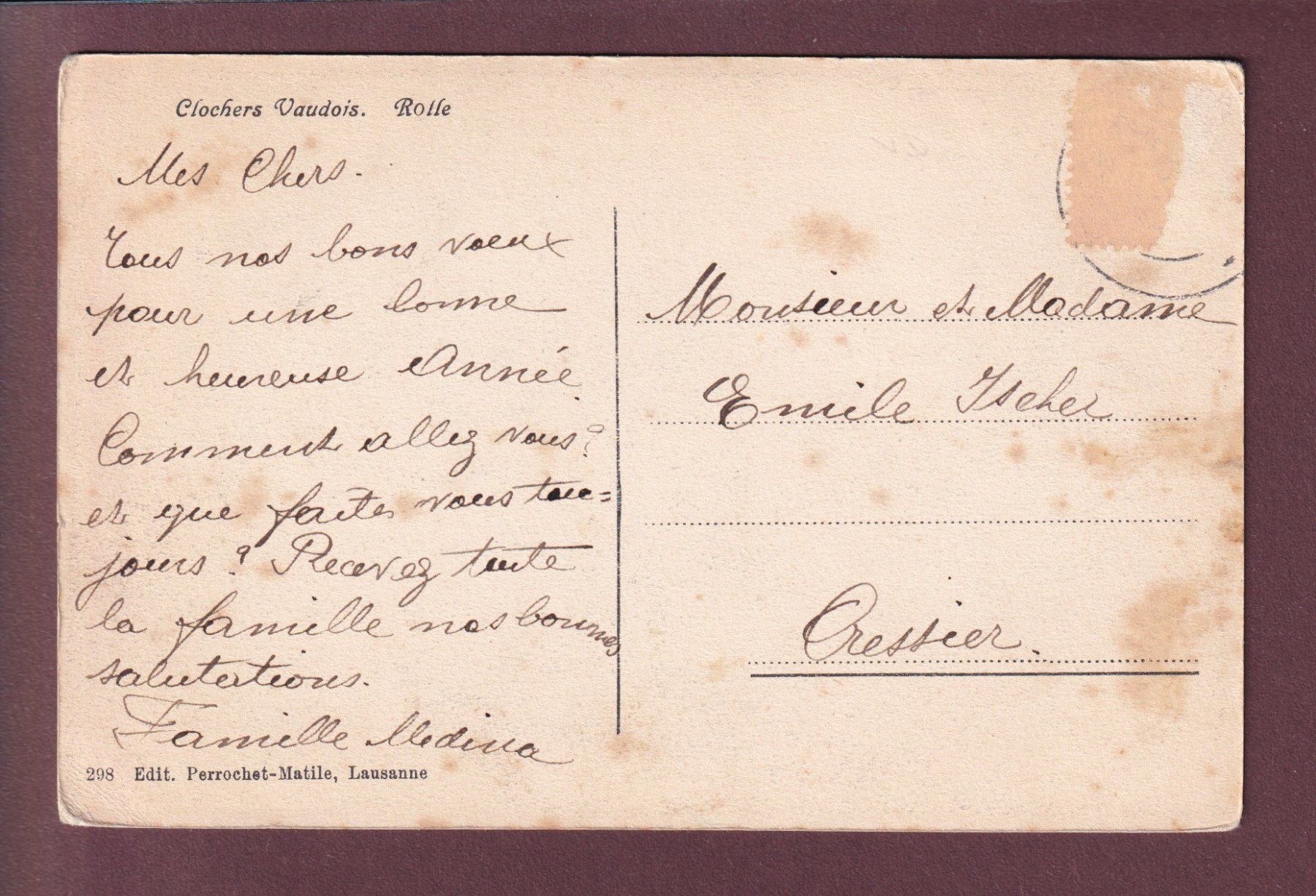 Cartoline postali: ROLLE - L'Eglise – Usato da Pully venduto da nicecards 1