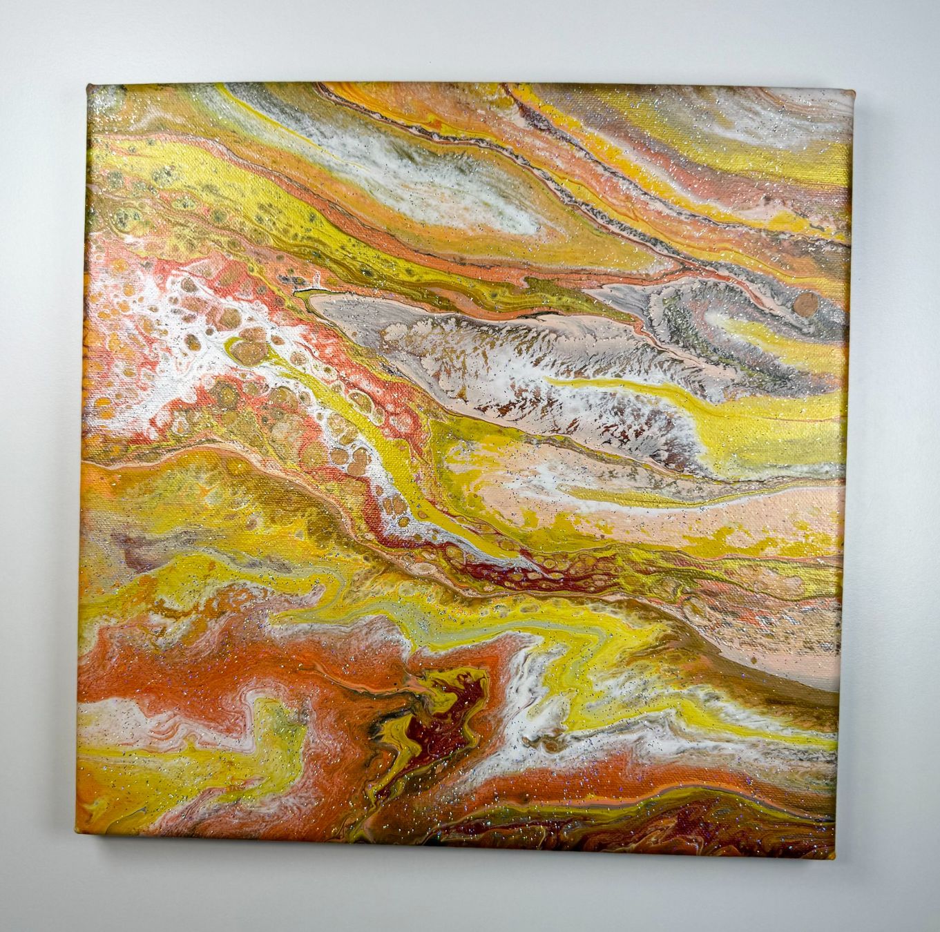 Dipinti: Acryl-Flüssigmalerei, quadratisch – Usato da Schlieren venduto da MayaSheng1983