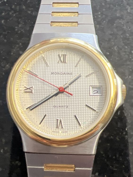 VINTAGE MONTRE WATCH Uhr REGOLO 101010 Quartz MétalBand Bi color Gold