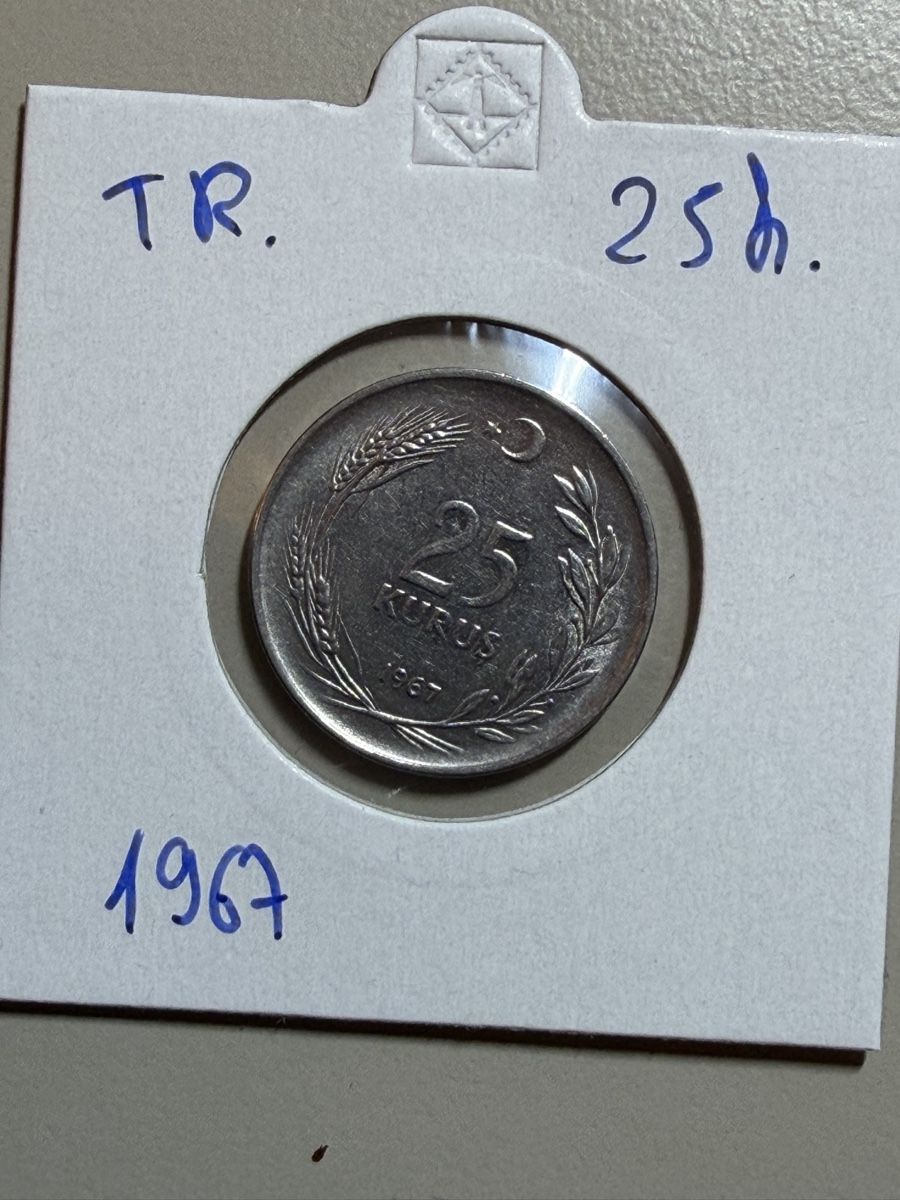 Tutti le monete: Turquie - 25 kurus - 1967 – Usato da Payerne venduto da Mike1682