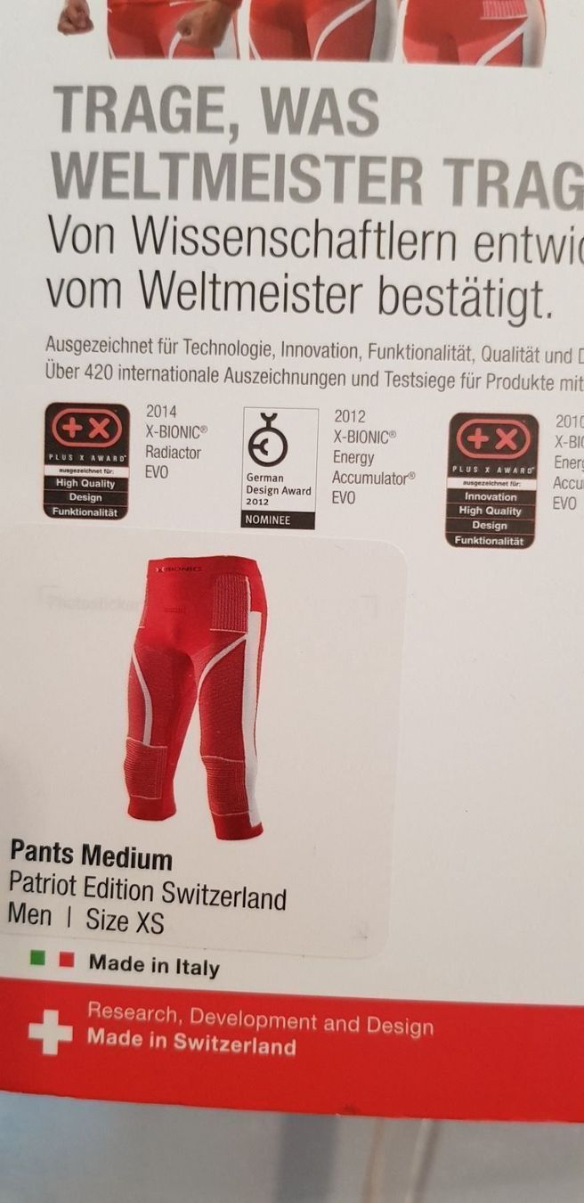 X-bionic Biancheria intima: FUNKTIONUNTERWÄSCHE X-BIONIC PATRIOT XS – Nuovo e nell'imballaggio originale da Kilchberg ZH venduto da boanse 3