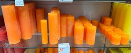 015 Posten Raureif Kerzen orange aus Liquidation