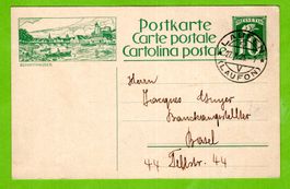 1925 Bildpostkarte Schaffhausen gestempelt Laufen (c)