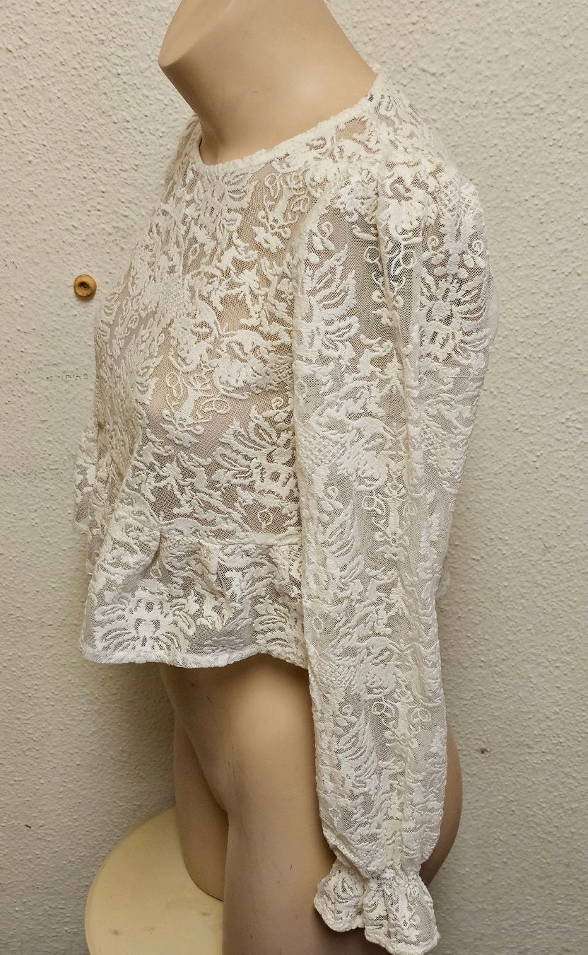 Zara Camicette: ZARA Basic Collection Spitze Bluse Weiss Gr. S Romantisch Bo – Usato da Urdorf venduto da ole_mrp9 6