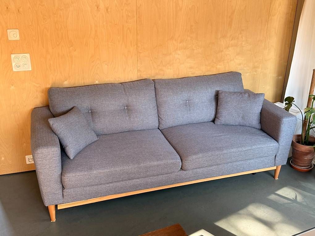 Divani: Schlafsofa grau, 3-Sitzer Sofa mit Bettfunktion – Usato da Zürich venduto da ecr_p9n5