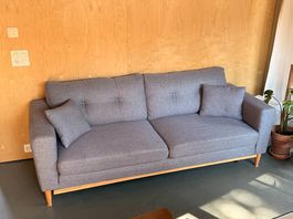 Schlafsofa grau, 3-Sitzer Sofa mit Bettfunktion