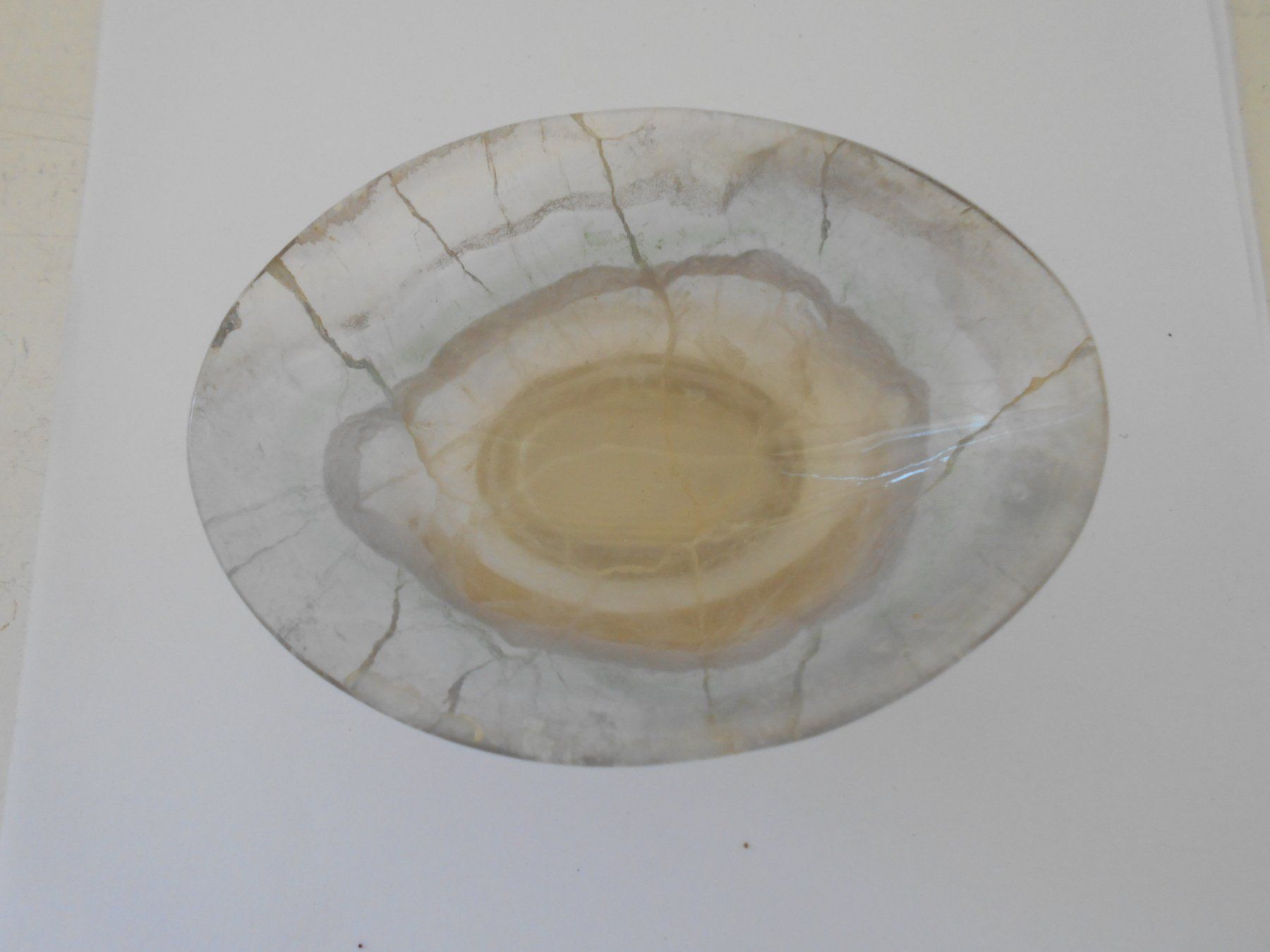 Pietre preziose: Fluorit Schale Brasilien ca. 12 cm Oval – Nuovo (secondo la descrizione) da Hünibach venduto da vielesachen 1