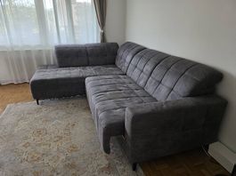 Grosse Eckcouch / Wohnlandschaft  dunkelgrau guter Zustand 