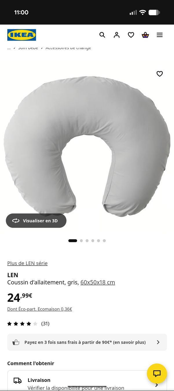 Ikea Cuscini: coussin d'allaitement de chez Ikea – Usato da Genève venduto da Loloana 1