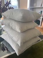 4 Kissenbezüge und Kissen, hellgrau/grün, 50x50 und 40x40