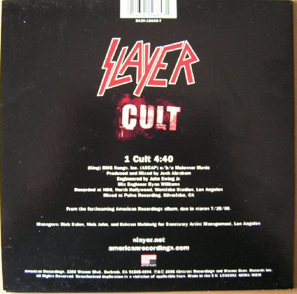 Dischi in vinile: Slayer, Cult  7" Picture Disc EU 2006 – Nuovo e nell'imballaggio originale da Oberentfelden venduto da Musicud 3