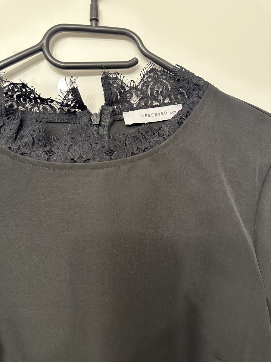 Vestiti: Elegantes Schwarzes Kleid mit Spitzendetails Gr. 36 – Usato da Perlen venduto da H.Spa 3