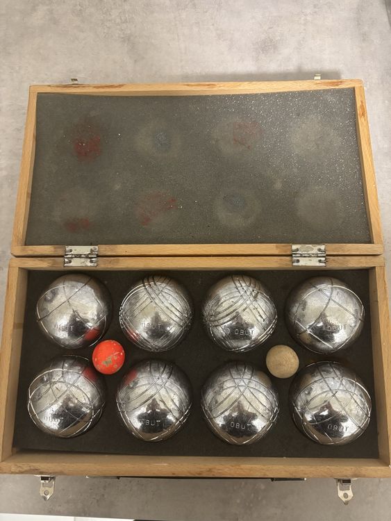 LOT DE 8 boules de pétanque OBUT DOG AcierChromé avec sacoche D:72 mm