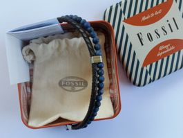 Herren Leder Armband (Braun & Blau)