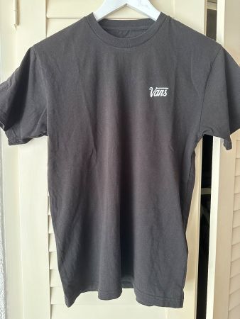 🔥 VANS – T-shirt noir, logo blanc – Taille S – 100 % coton
