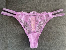 Victoria’s Secret Double Shine Strap Lace Thong M NEW