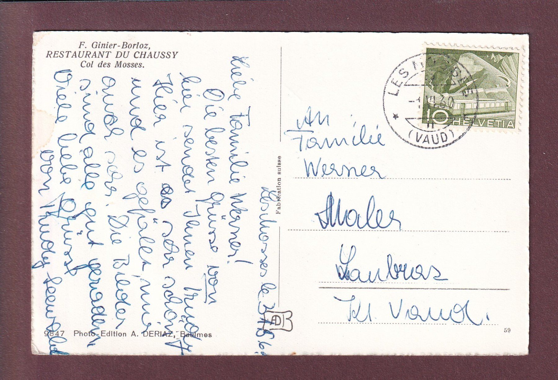 Cartes postales: COL DES MOSSES - 9 images - 1960 – D'occasion à Pully par nicecards 1