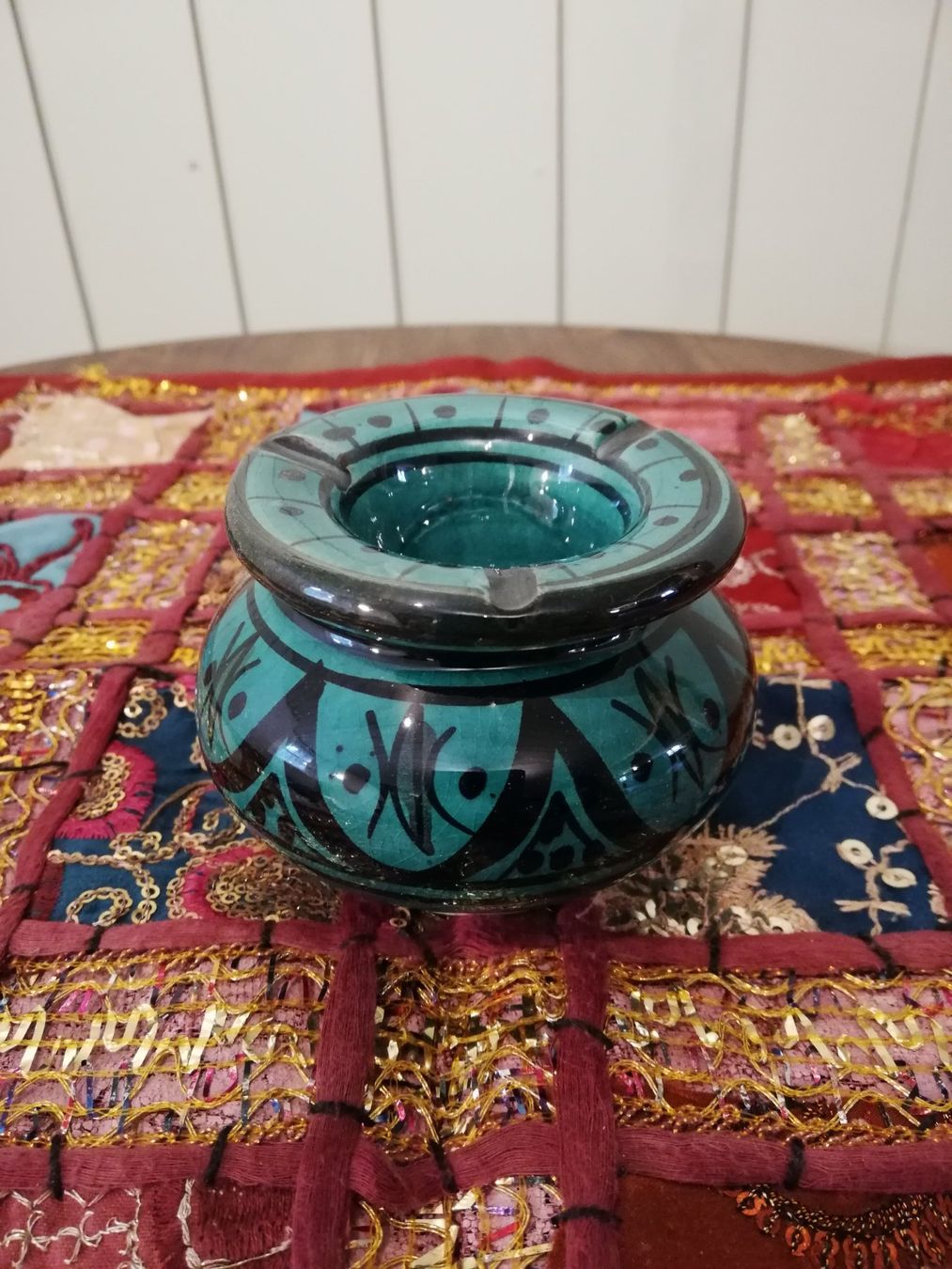 Portacenere: Aschenbecher petrol marokkanisch 8x6cm – Nuovo e nell'imballaggio originale da Bremgarten AG venduto da Deseodec