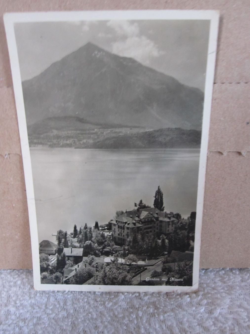 Cartoline postali: alte Schweizer Postkarte Gunten – Usato da Bärau venduto da perosch65