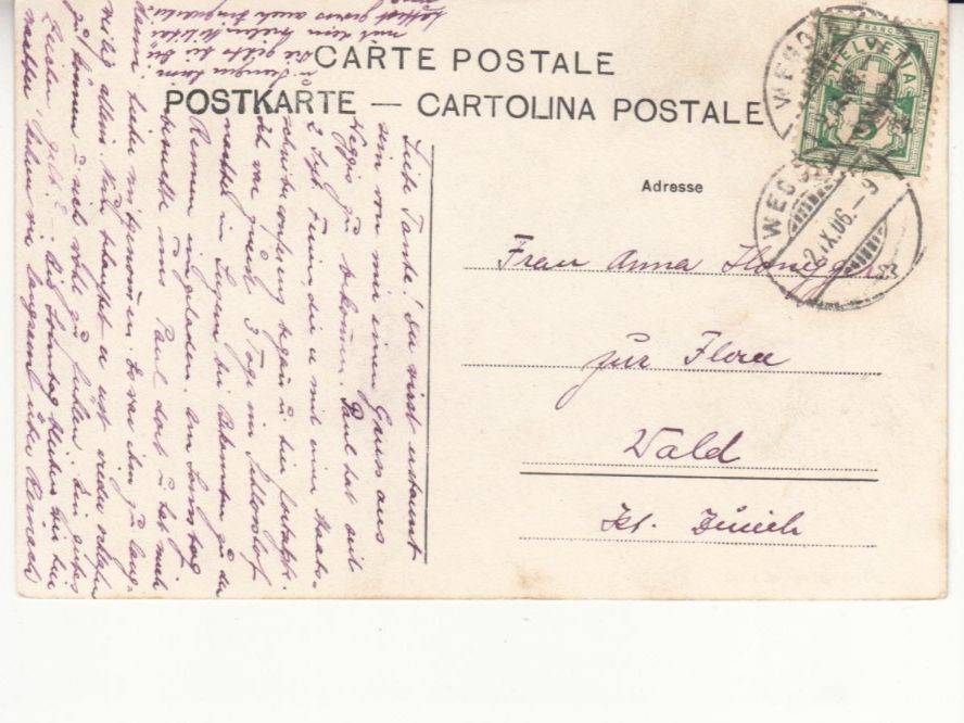 Cartoline postali: Weggis 1906 – Usato da Bürglen TG venduto da StampGraf 1