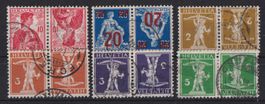 Schweiz: 6 Kehrdrucke - Kat. 165.--