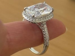 Luxus Elegante Gr.18/8 Ring Farbe: Silber / Zirkonia Weiss