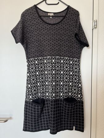 Deerberg Kleid, Grösse M, Baumwolle, Schwarz-Weiss gemustert