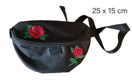 Bauchtasche mit Stickrosen