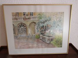 Aquarell Klosterhof "Les Cordeliers Tarascon"       (Nr.30)